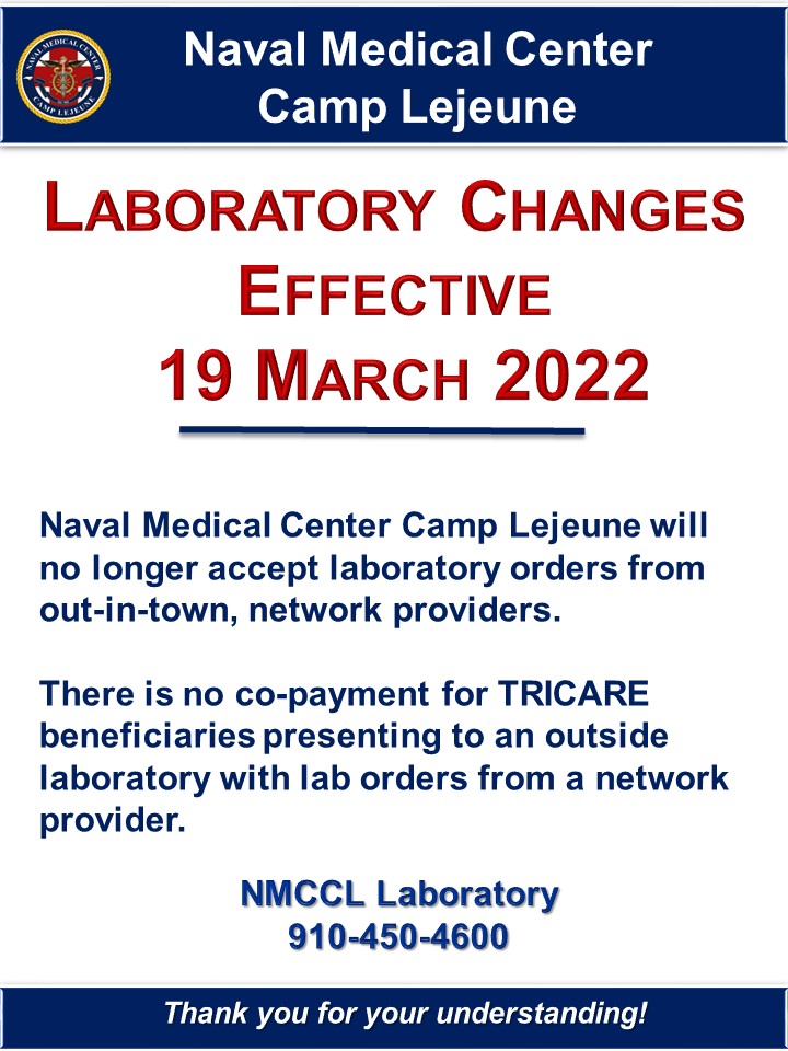 Naval Medical Center Camp Lejeune > Health Services > Lab Tests